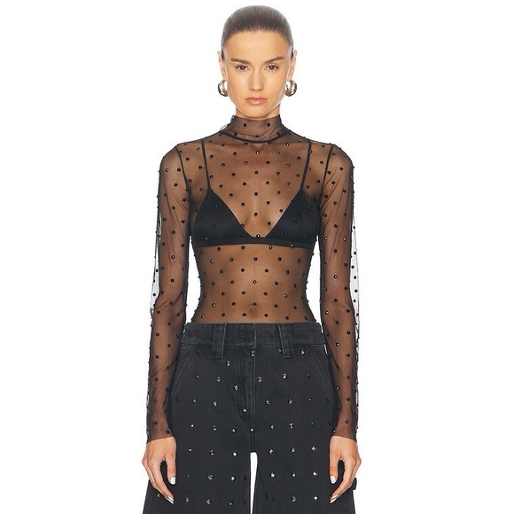 NWT Retrofete Lilith Black Mesh Top S